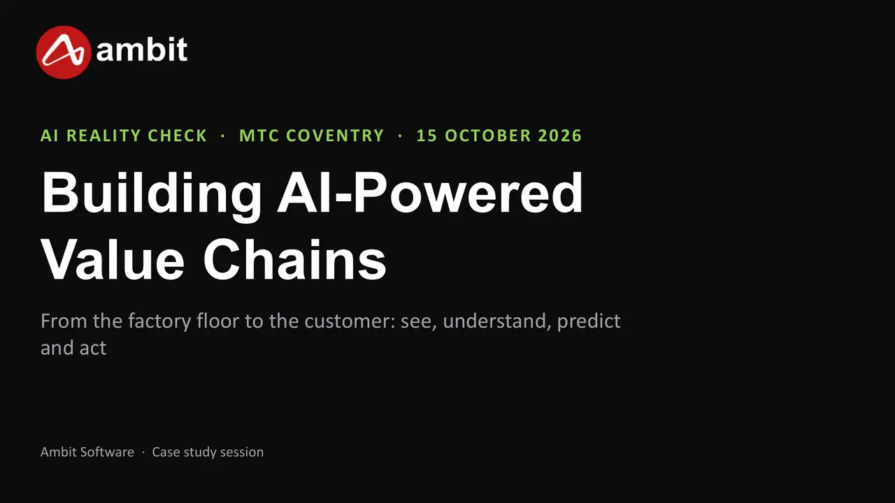 Cover slide: Building AI-Powered Value Chains